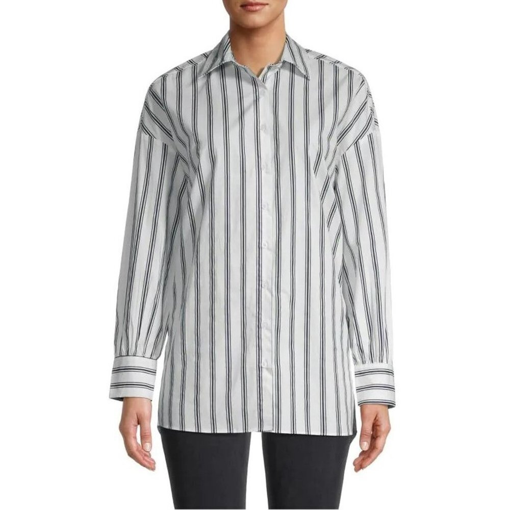 NWT New $158 Walter Baker Vivian Smocked-Back Striped Shirt Size S